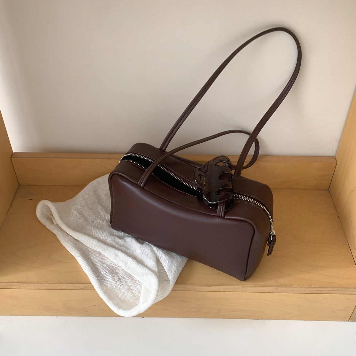 Women's Soft Leather Boston Bowling Bag 2026 Fall/Winter The Row Style Commuting Shoulder Bag Fashionable Versatile…