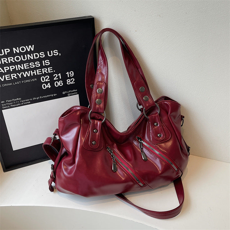 Large-Capacity Bag 2025 New Single Shoulder Crossbody Business Trip Luggage Bag Women's Casual Retro Versatile Satchel…