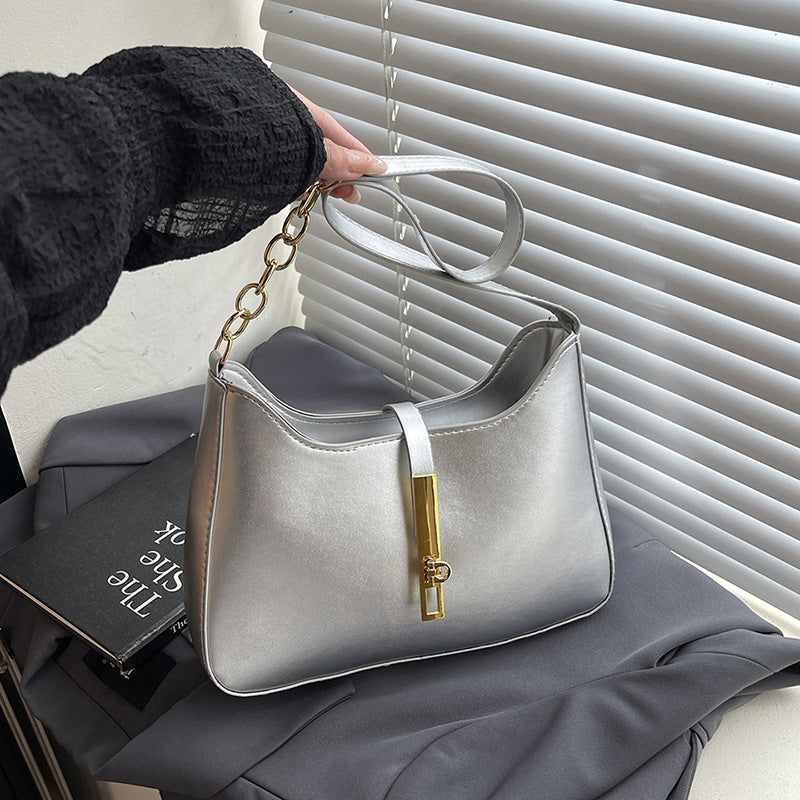 Korean Niche Design Bag for Women 2025 Summer New Texture Handheld Armpit Bag Versatile Fashion Shoulder Bag - image 2