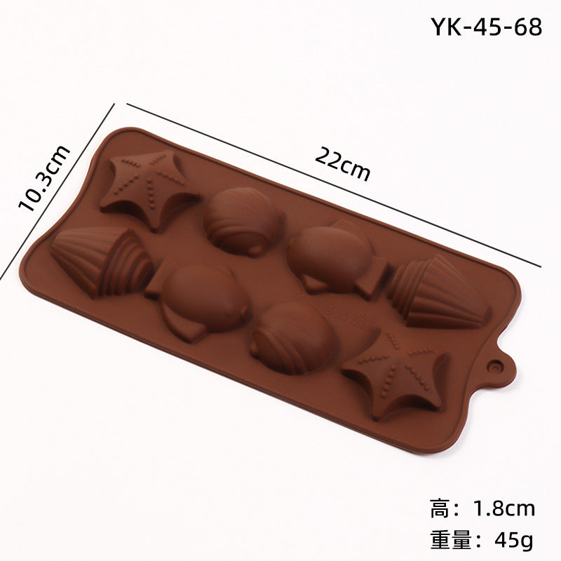 Cross-Border Multi-Style Cartoon Silicone Chocolate Mold Numbers and Letters DIY Baking Mold Fudge Ice Cube Mold - YK-45-68