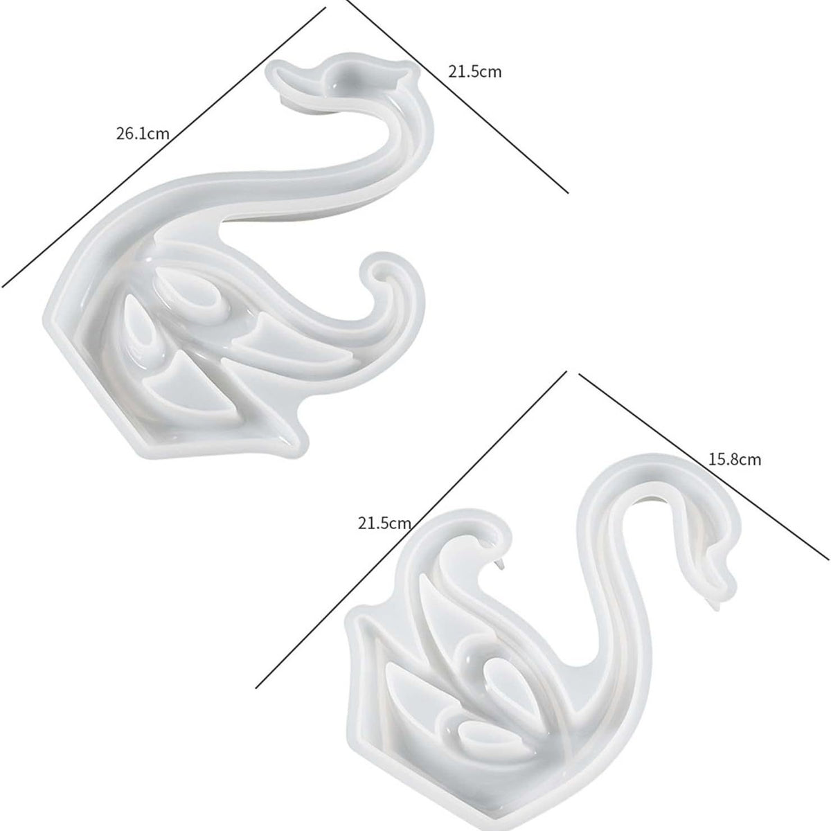 Epoxy resin left and right Swan jewelry decoration silicone mold epoxy diy simple animal goose furniture decoration - image 3