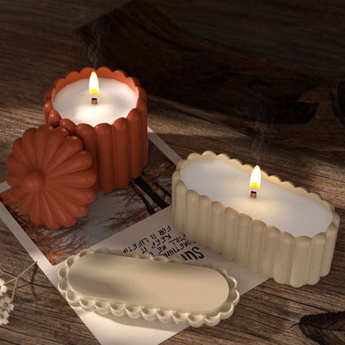 Striped Storage Box Candle Cup Resin Silicone Mold Glue DIY Oval Gypsum Flower Pot Pen Holder Wholesale - image 3