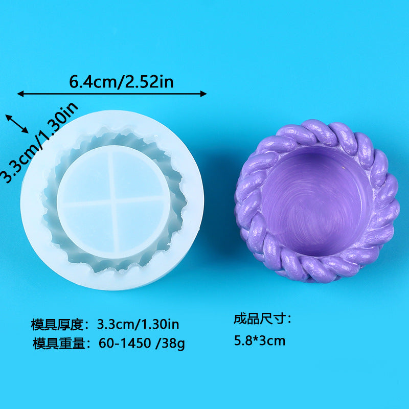Silicone Mold for Making Braided Pattern Succulent Flower Pots, Indoor Storage Boxes, and Decorative Ornaments - 60-1450