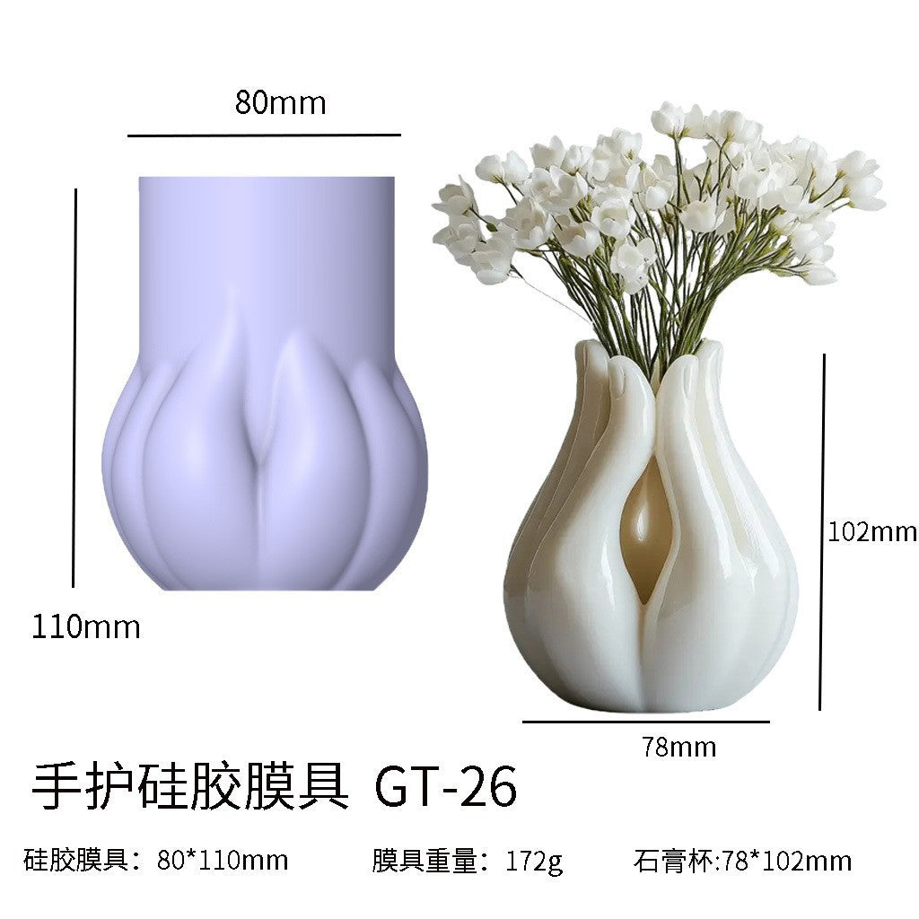 Printed Renaissance Series Cement Gypsum Cup Mold DIY Epoxy Resin Storage Cup Flower Pot Ornament Silicone Mold - Hand…