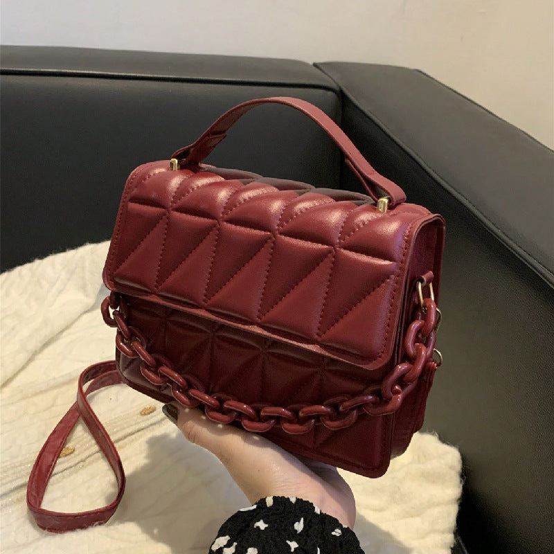 Casual Design Retro Handheld Small Square Bag Women's Bag 2024 Autumn and Winter New Chain Bag Single Shoulder Crossbody…