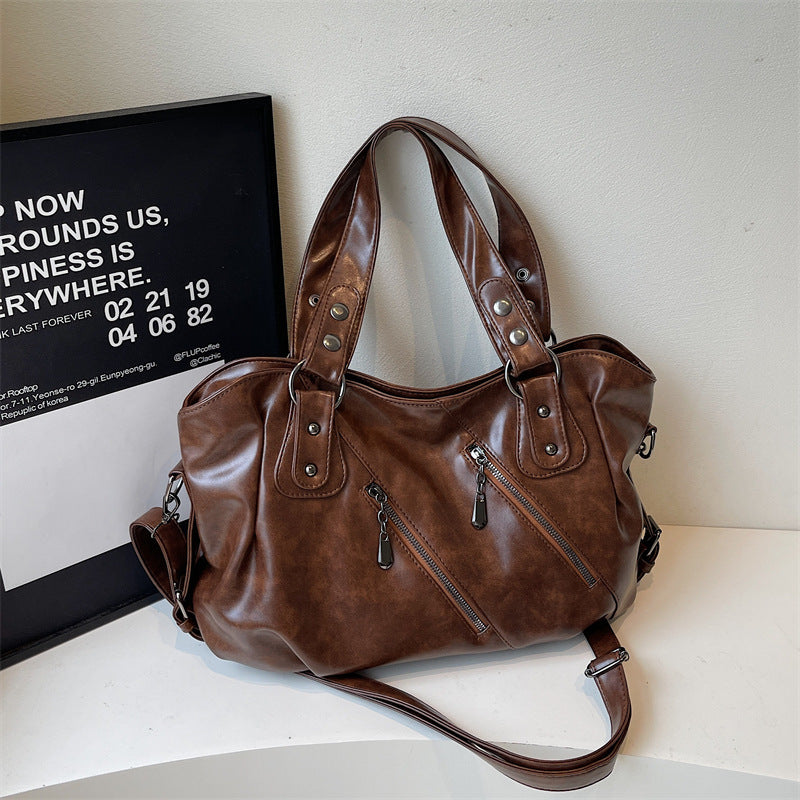 Large-Capacity Bag 2025 New Single Shoulder Crossbody Business Trip Luggage Bag Women's Casual Retro Versatile Satchel…