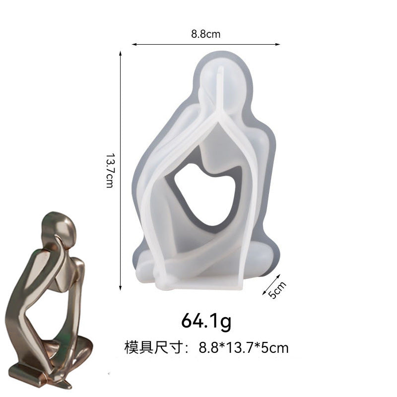 Portraits Thinkers Aromatherapy Candle Silicone Mold Gel Dropping Resin diy Sitting Posture Body Ornaments Wholesale - Deep…