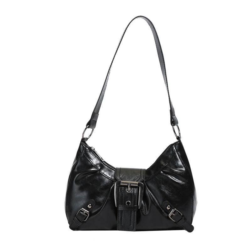 Women's Bag 2026 New Style Single-Shoulder Small Square Bag American Retro Commuter Style Vintage Look Underarm Biker Bag…