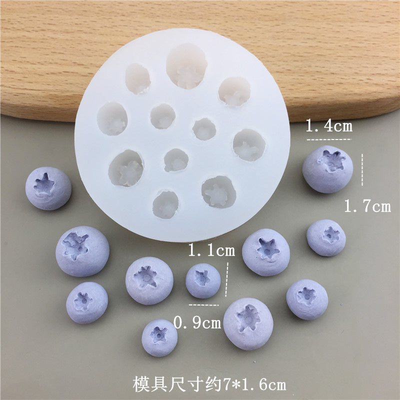 DIY Fruit Series Blueberry Raspberry Silicone Mold Chocolate Fondant Candy Gum Gypsum Decorative Tool - Large small size…