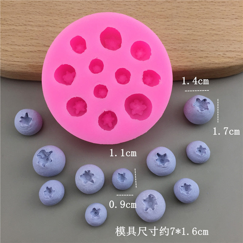DIY Fruit Series Blueberry Raspberry Silicone Mold Chocolate Fondant Candy Gum Gypsum Decorative Tool - Big small size…