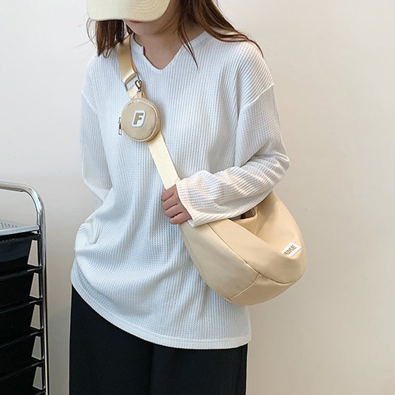 Nylon dumpling bag Japanese style all-match messenger bag casual large capacity canvas bag summer class shoulder commuter bag