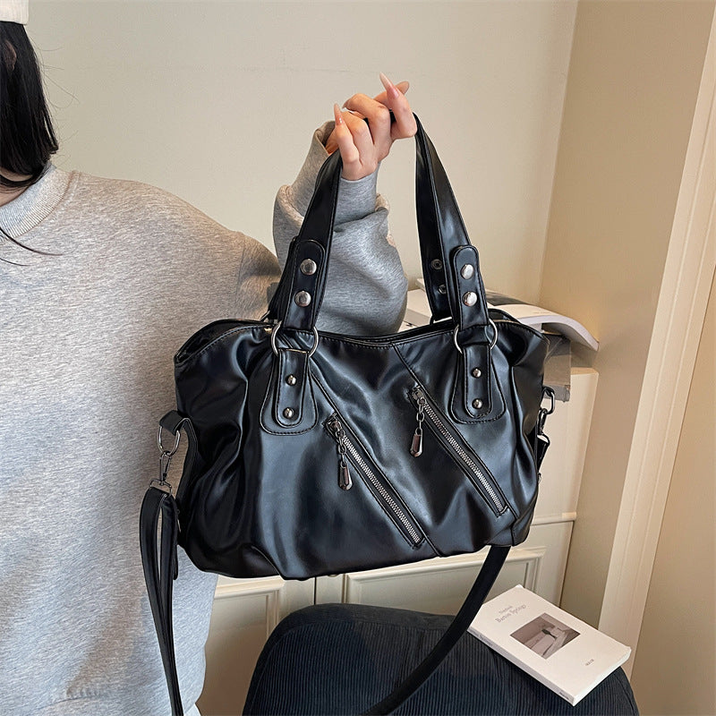 Large-Capacity Bag 2025 New Single Shoulder Crossbody Business Trip Luggage Bag Women's Casual Retro Versatile Satchel…