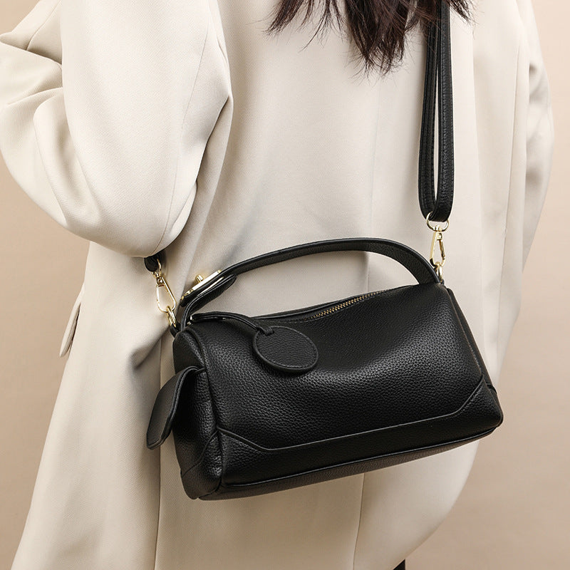 Bag Women's New Fashion Crossbody Soft Leather Large Capacity Commuter Boston Pillow Bag Women's Bag Hand Shoulder Bag…