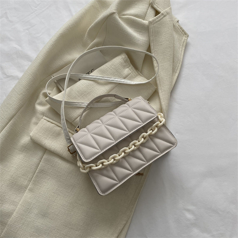 Casual Design Retro Handheld Small Square Bag Women's Bag 2024 Autumn and Winter New Chain Bag Single Shoulder Crossbody…