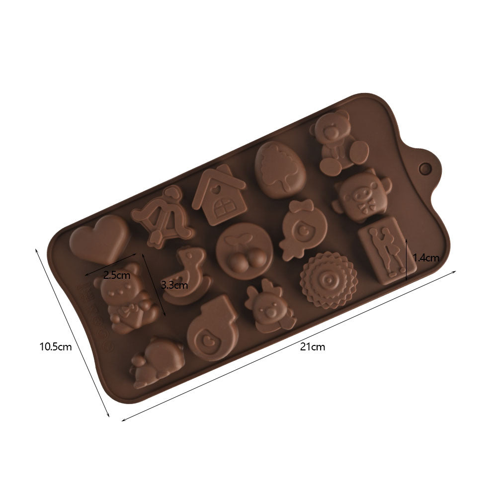Cross-Border Multi-Style Cartoon Silicone Chocolate Mold Numbers and Letters DIY Baking Mold Fudge Ice Cube Mold - YK-45-18