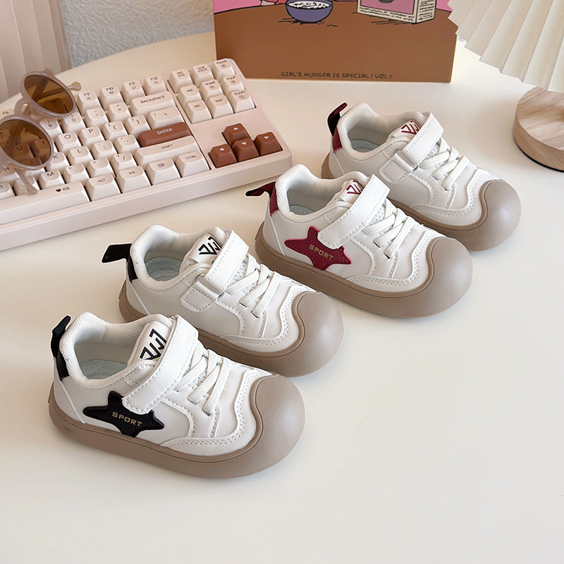 Baby Girls' Leather Toddler Shoes 2025 Autumn New Style Boys' Versatile Sneakers Korean Fashion Casual Shoes - image 4