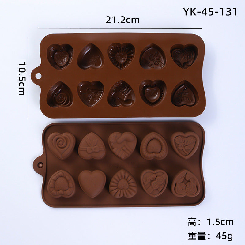 Cross-Border Multi-Style Cartoon Silicone Chocolate Mold Numbers and Letters DIY Baking Mold Fudge Ice Cube Mold - Yk-45-131
