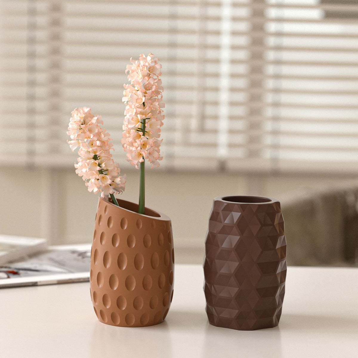 Ins Style Six-Sided Cut Surface Oval Polka Dot Pattern Vase DIY Resin Gypsum Cement Flower Pot Flower Vessel Silicone Mold…