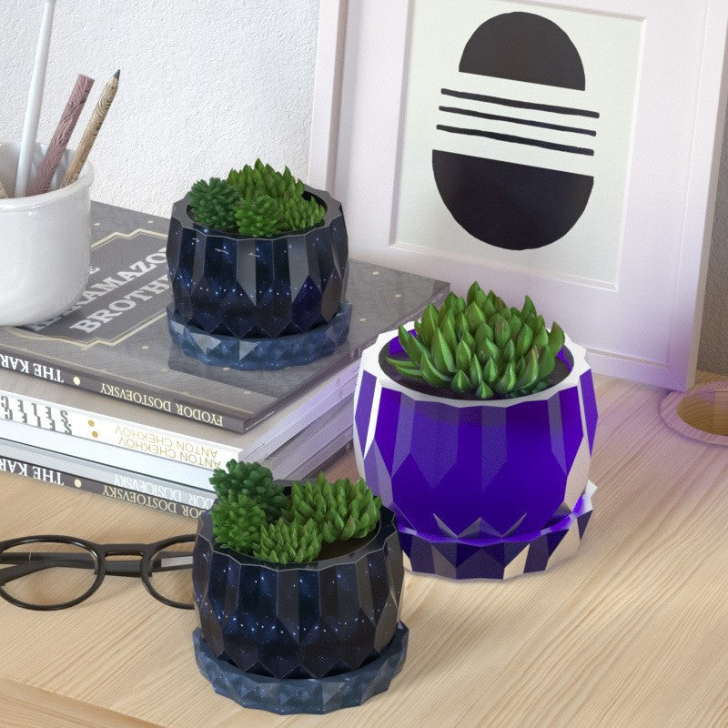 Rectangular smooth stripe oval flowerpot silicone mold crystal drop glue diy diamond surface cylindrical fleshy potted…