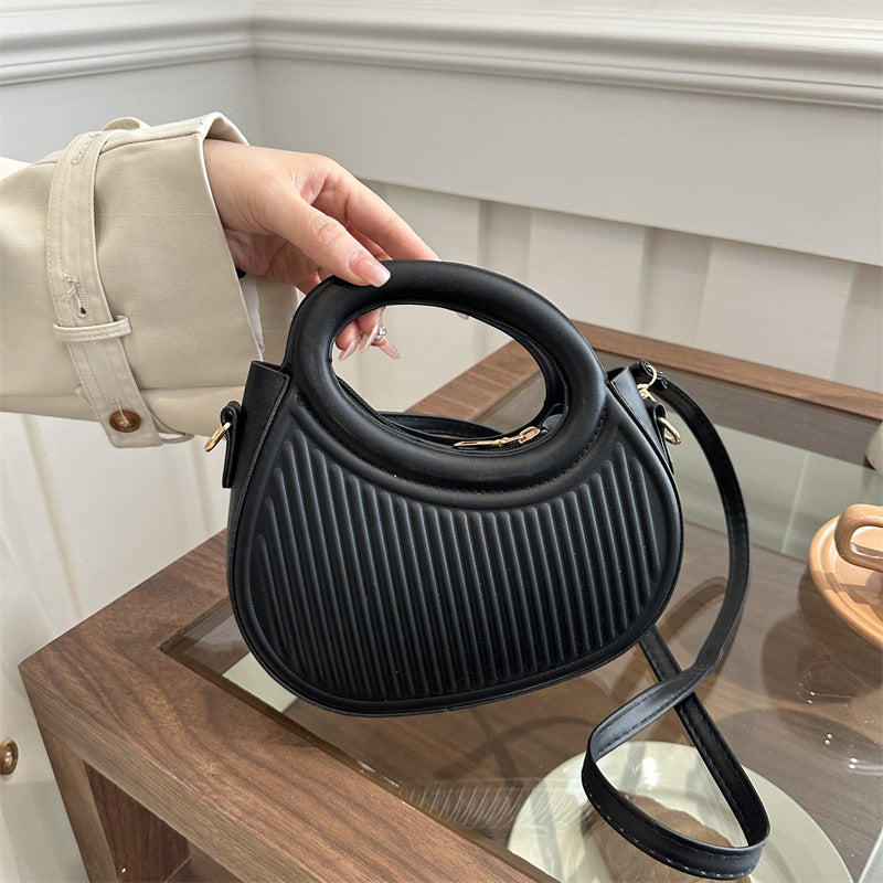 Solid Color Hand Bag Women's 2024 Early Spring New Fashionable Casual Fashion Stylish Portable Crossbody Bag Small Bag Trendy