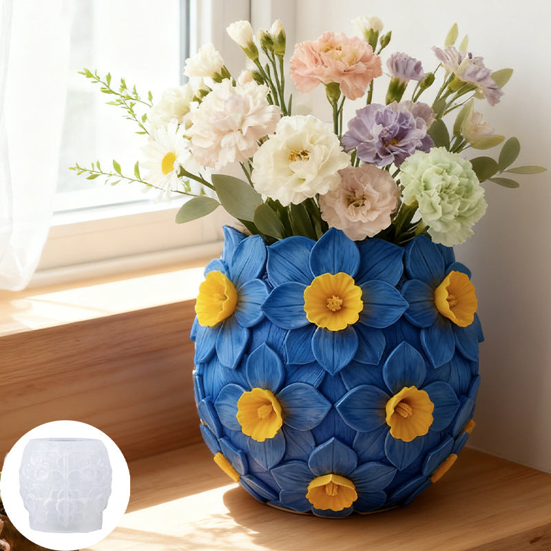 DIY Resin Molds for Scented Candle Cups, Flower Vase Storage, Silicone Molds, Daffodil Plaster Cups, and Molds - image 4