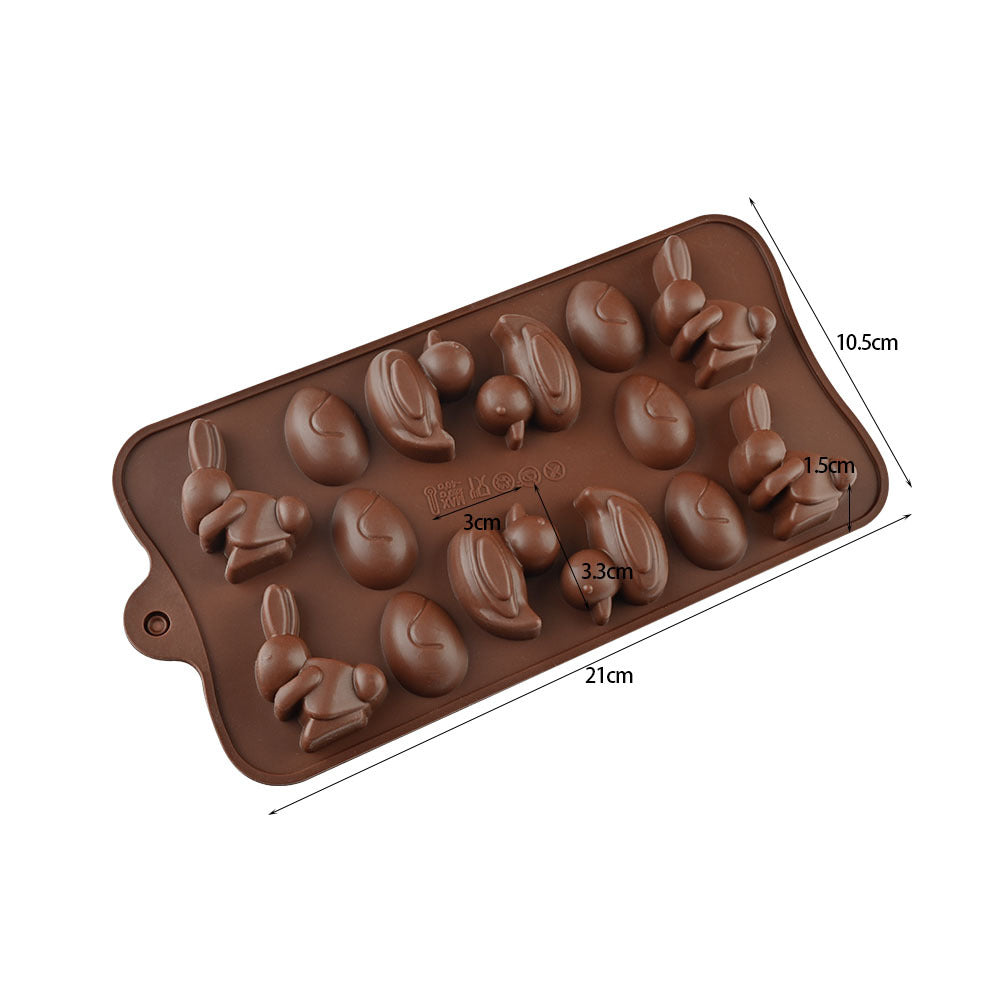 Cross-Border Multi-Style Cartoon Silicone Chocolate Mold Numbers and Letters DIY Baking Mold Fudge Ice Cube Mold - YK-45-2