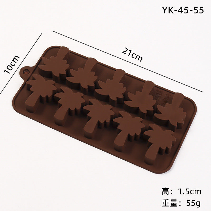 Cross-Border Multi-Style Cartoon Silicone Chocolate Mold Numbers and Letters DIY Baking Mold Fudge Ice Cube Mold - YK-45-55