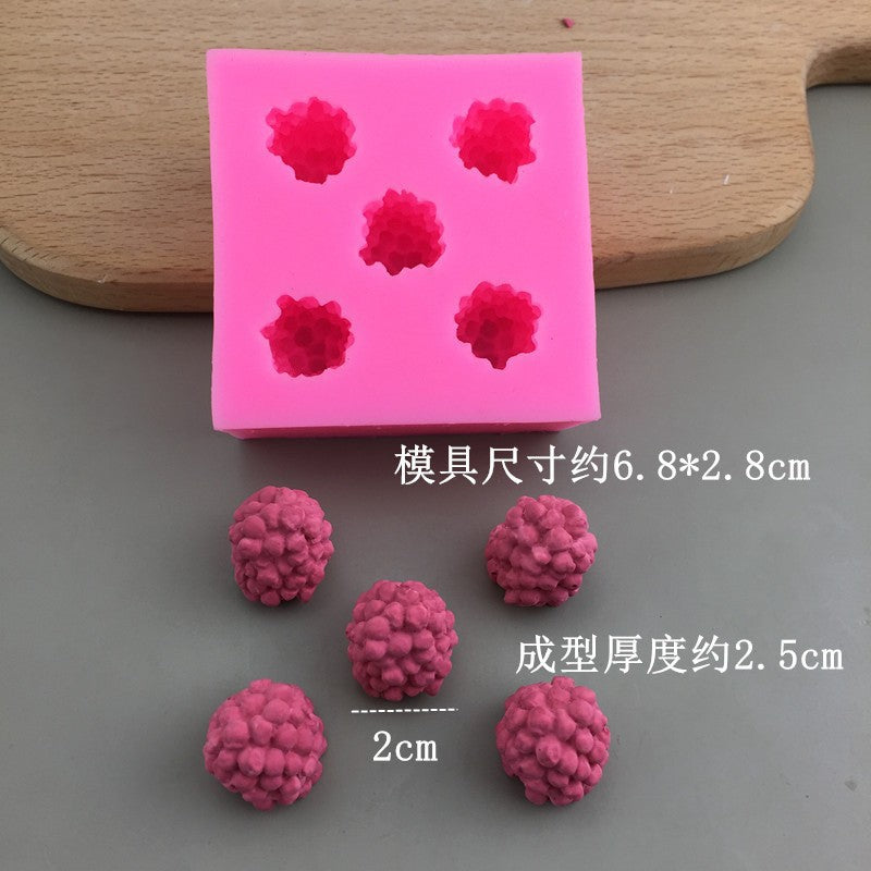 DIY Fruit Series Blueberry Raspberry Silicone Mold Chocolate Fondant Candy Gum Gypsum Decorative Tool - Extra Large 5 Hole…
