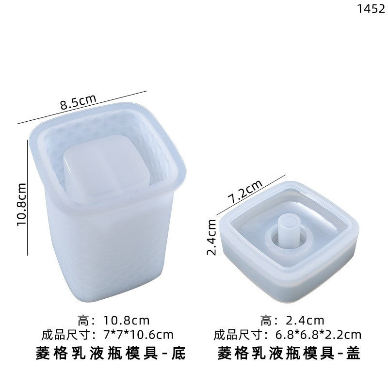 Nordic Simple Ins Style Lotion Bottle Resin Silicone Mold Glue Drop Diy Rhombic Cylindrical Hand Sanitizer Bottle Ornaments…