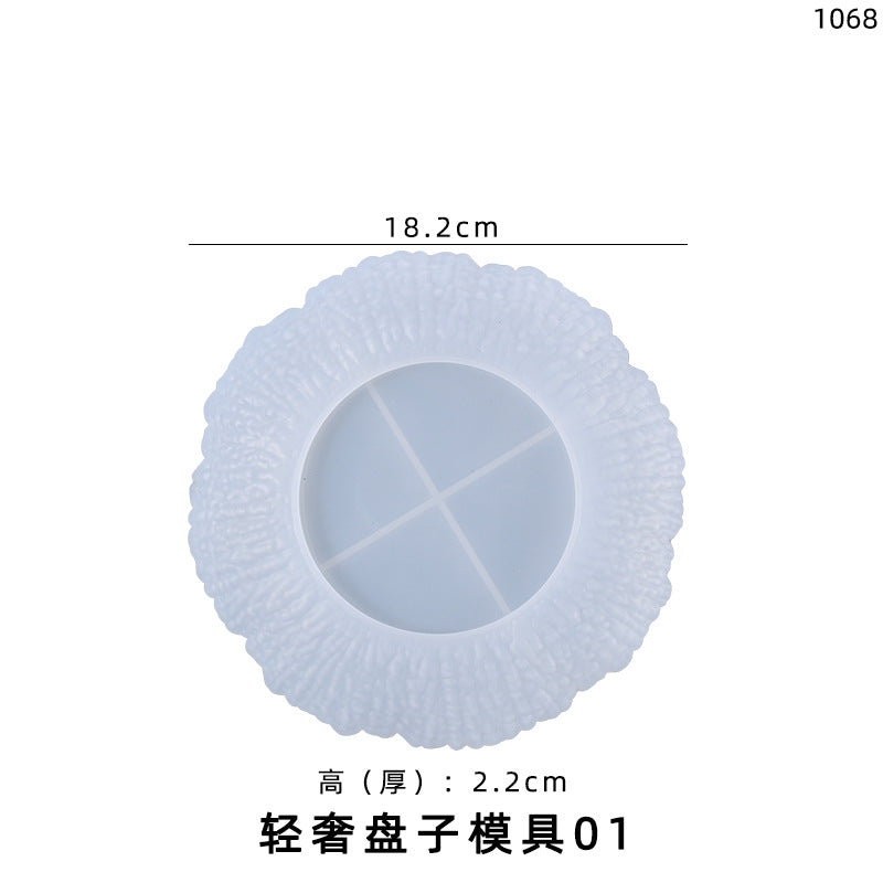 DIY Poppy Crystal Epoxy Mold, Irregular Shaped Plate, Fruit Storage Dish, Ornament Silicone Mold - Luxury Plate Mold 01