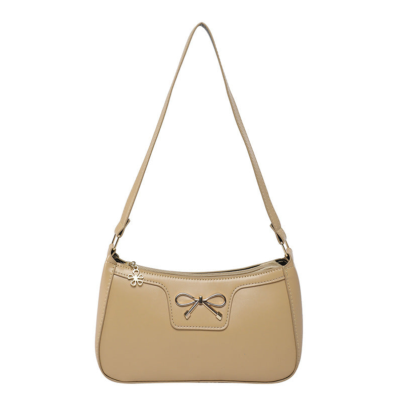 Women's Bag with Fashionable Bow, Solid Color, New Korean Style, Trendy Texture, Stylish Commuter Shoulder Bag, Underarm…