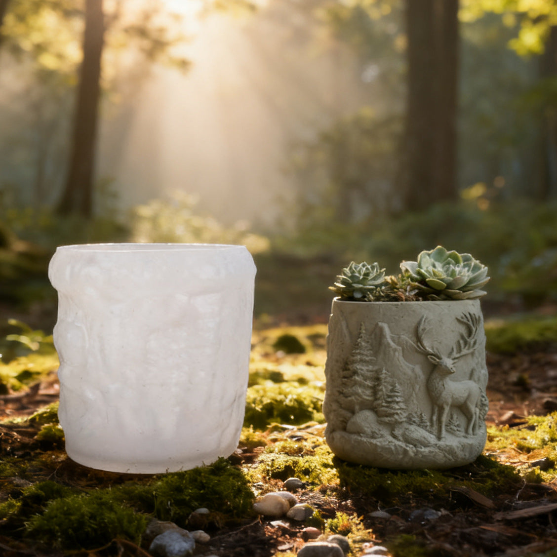 Yindiansenlu Cement Aromatherapy Plaster Cup Mold DIY Resin Storage Cup Flower Pot Ornament Silicone Mold - image 2