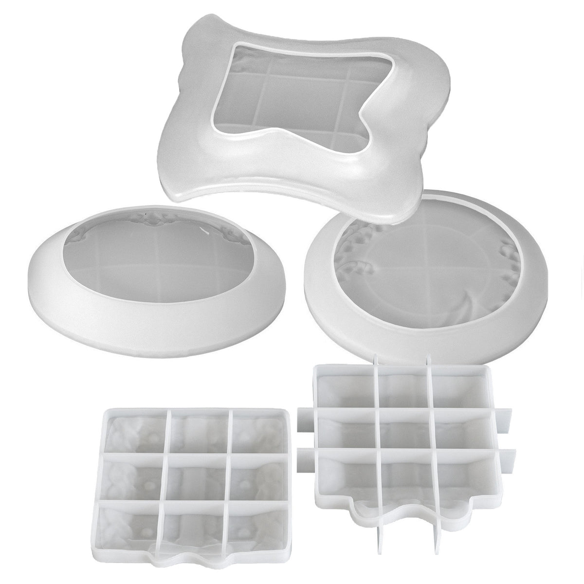 European Hand-Painted Henna Style Tray Resin Silicone Mold Glue DIY Relief Pattern Plaster Dish Storage Tray - image 5