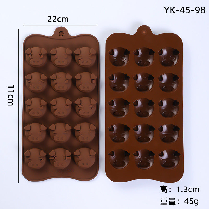 Cross-Border Multi-Style Cartoon Silicone Chocolate Mold Numbers and Letters DIY Baking Mold Fudge Ice Cube Mold - Yk-45-98