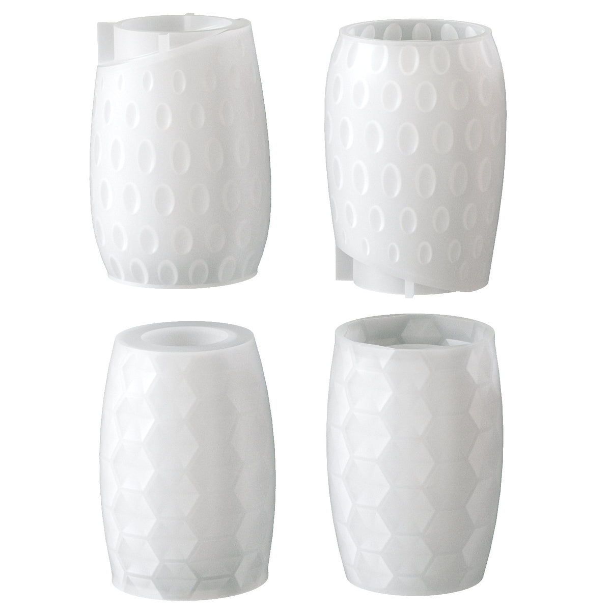 Ins Style Six-Sided Cut Surface Oval Polka Dot Pattern Vase DIY Resin Gypsum Cement Flower Pot Flower Vessel Silicone Mold…