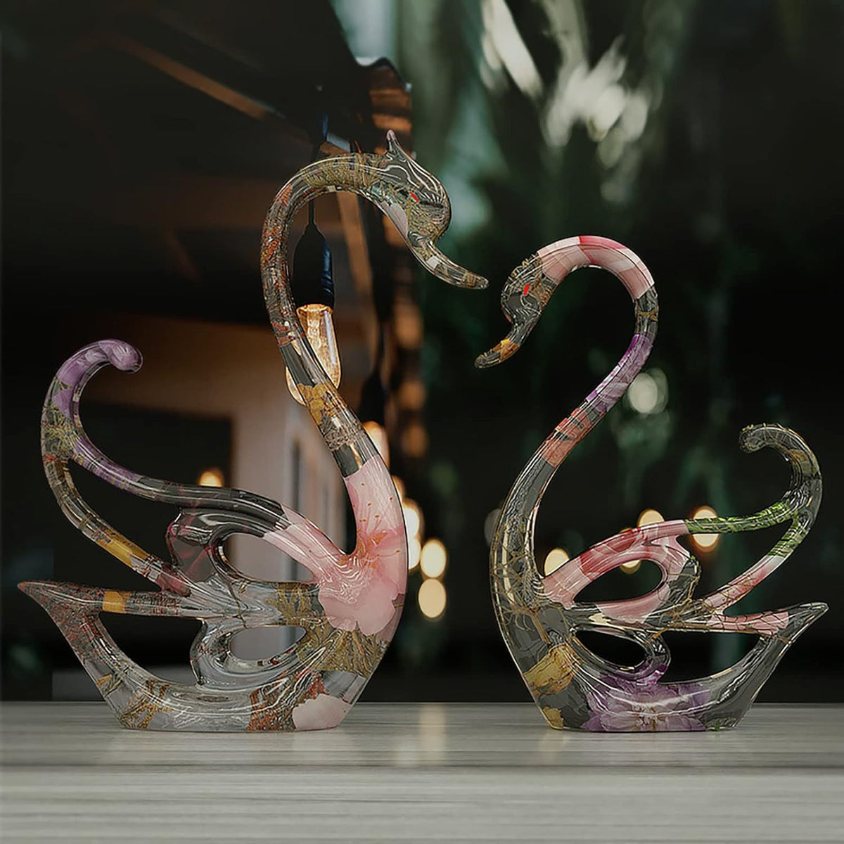 Epoxy resin left and right Swan jewelry decoration silicone mold epoxy diy simple animal goose furniture decoration - image 2