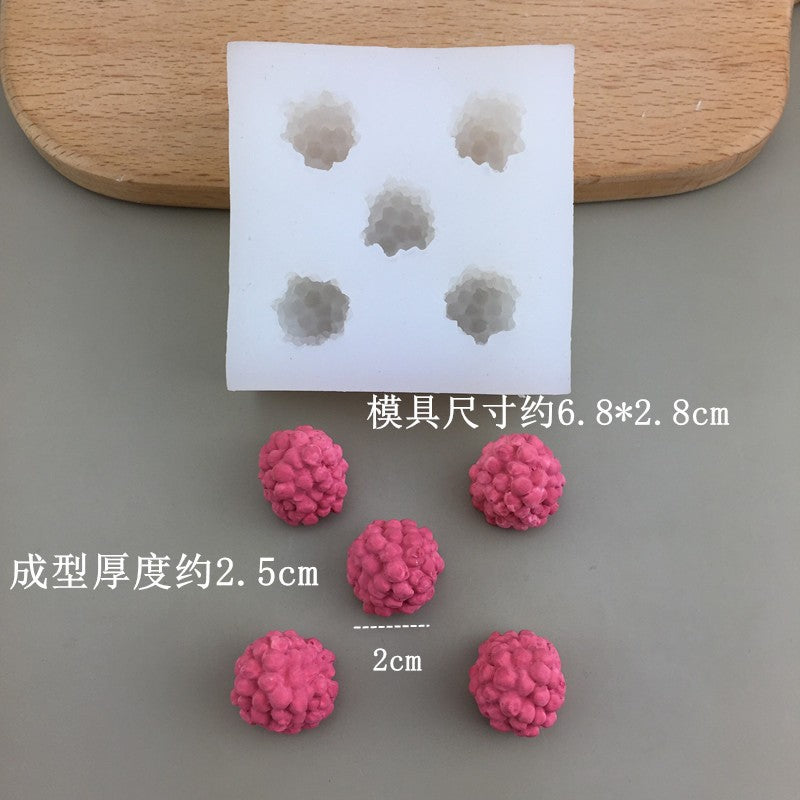 DIY Fruit Series Blueberry Raspberry Silicone Mold Chocolate Fondant Candy Gum Gypsum Decorative Tool - Extra Large 5 Hole…