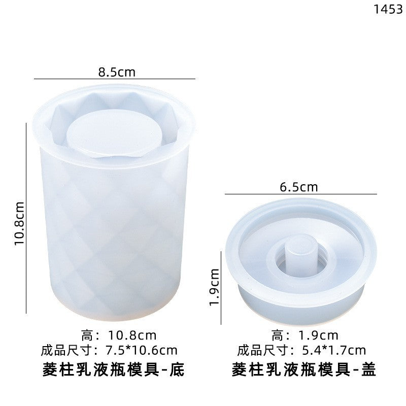Nordic Simple Ins Style Lotion Bottle Resin Silicone Mold Glue Drop Diy Rhombic Cylindrical Hand Sanitizer Bottle Ornaments…