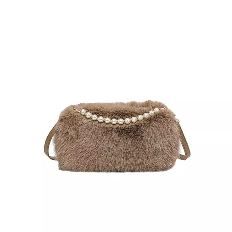 Western and Versatile Furry Bag for Women 2024 New Autumn and Winter Fashion Plush Bag Niche High-end Casual Shoulder Bag…