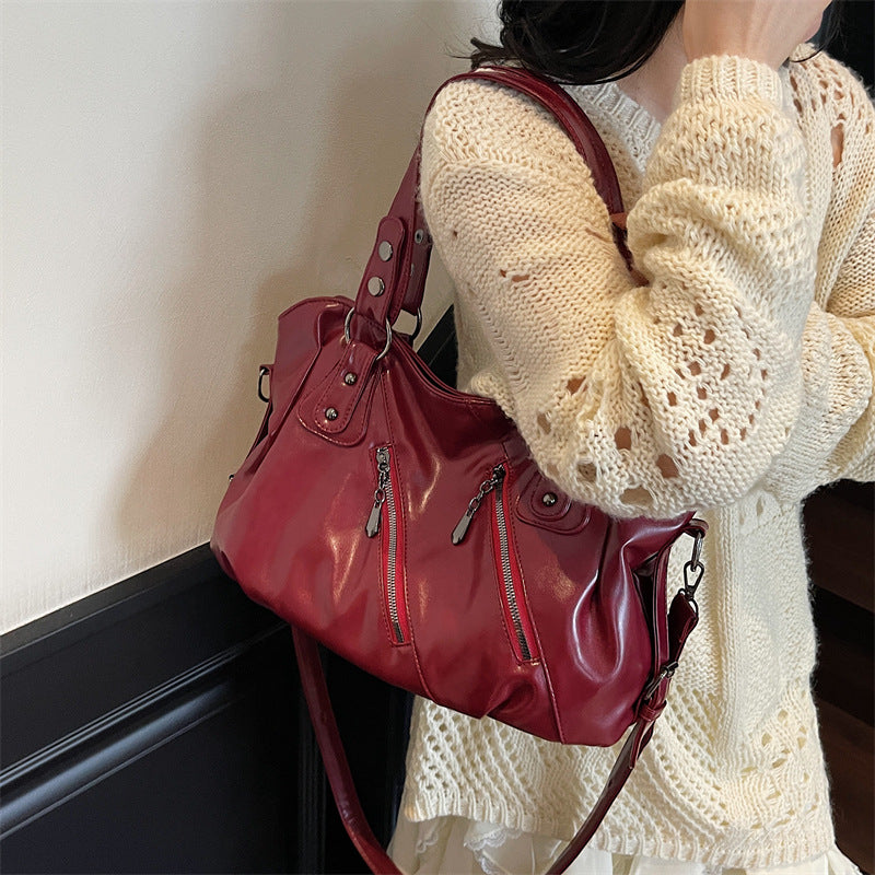 Large-Capacity Bag 2025 New Single Shoulder Crossbody Business Trip Luggage Bag Women's Casual Retro Versatile Satchel…