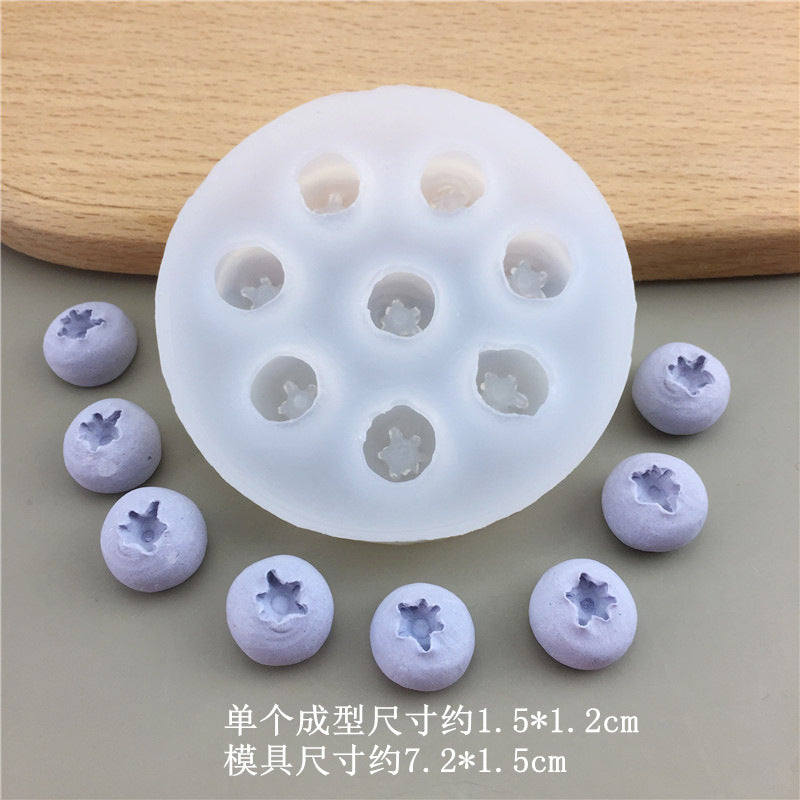 DIY Fruit Series Blueberry Raspberry Silicone Mold Chocolate Fondant Candy Gum Gypsum Decorative Tool - L 8-hole blueberry…