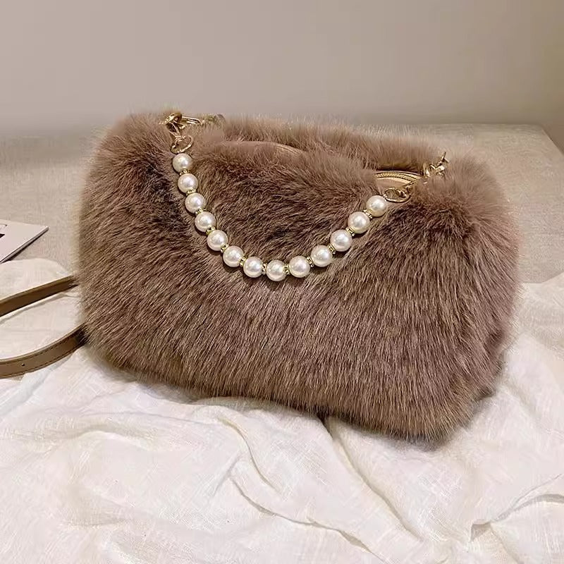 Western and Versatile Furry Bag for Women 2024 New Autumn and Winter Fashion Plush Bag Niche High-end Casual Shoulder Bag…