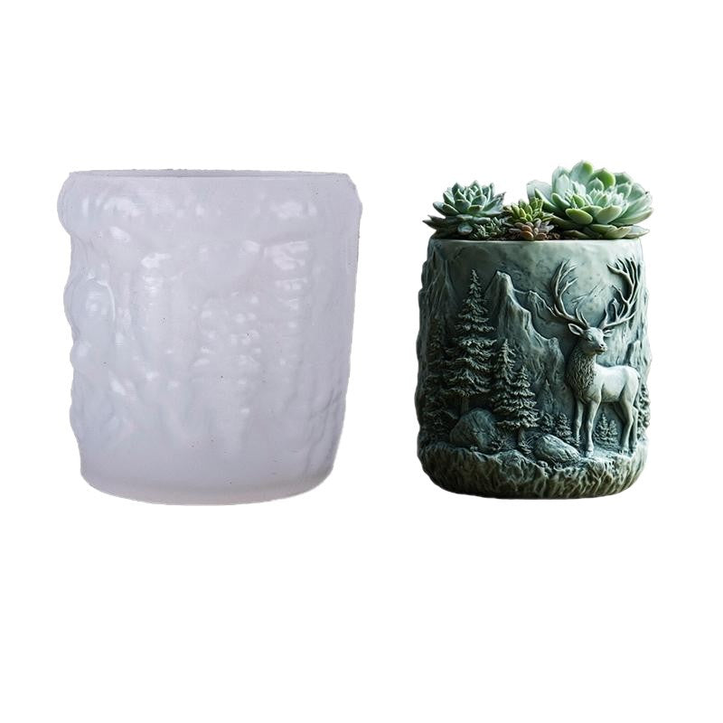 Yindiansenlu Cement Aromatherapy Plaster Cup Mold DIY Resin Storage Cup Flower Pot Ornament Silicone Mold - image 5