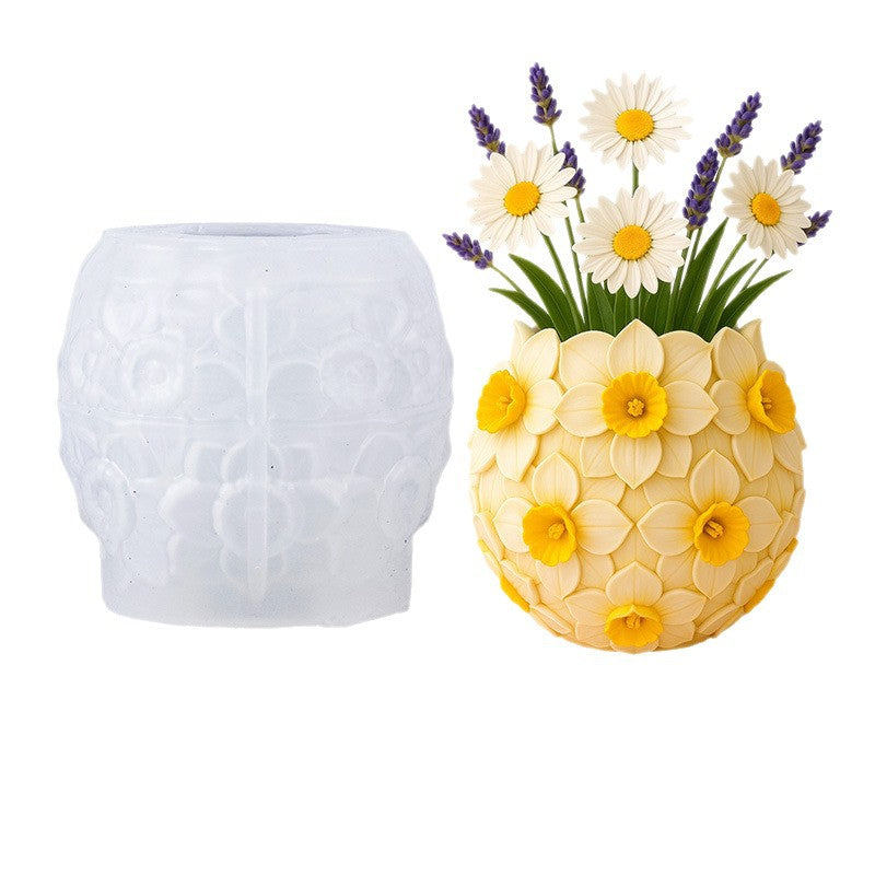DIY Resin Molds for Scented Candle Cups, Flower Vase Storage, Silicone Molds, Daffodil Plaster Cups, and Molds - image 5