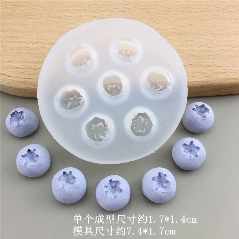 DIY Fruit Series Blueberry Raspberry Silicone Mold Chocolate Fondant Candy Gum Gypsum Decorative Tool - XL 7-hole blueberry…