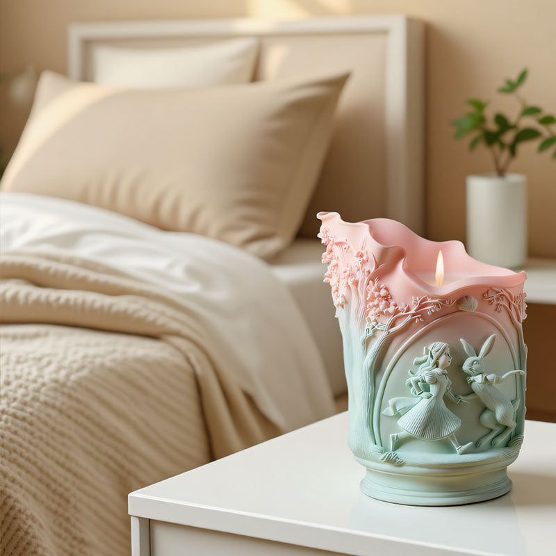 Printed Flower Fairy Cement Aromatherapy Plaster Cup Mold DIY Resin Storage Cup Flower Pot Ornament Silicone Mold - image 2