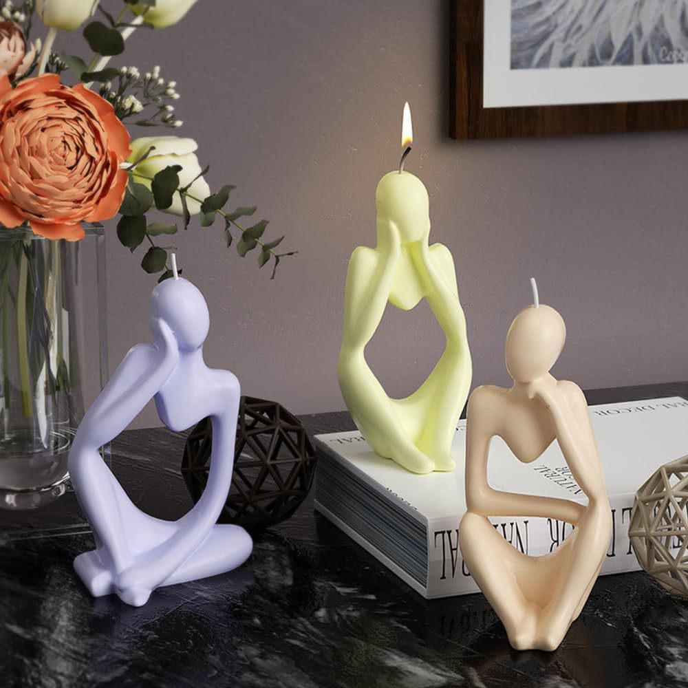 Portraits Thinkers Aromatherapy Candle Silicone Mold Gel Dropping Resin diy Sitting Posture Body Ornaments Wholesale…