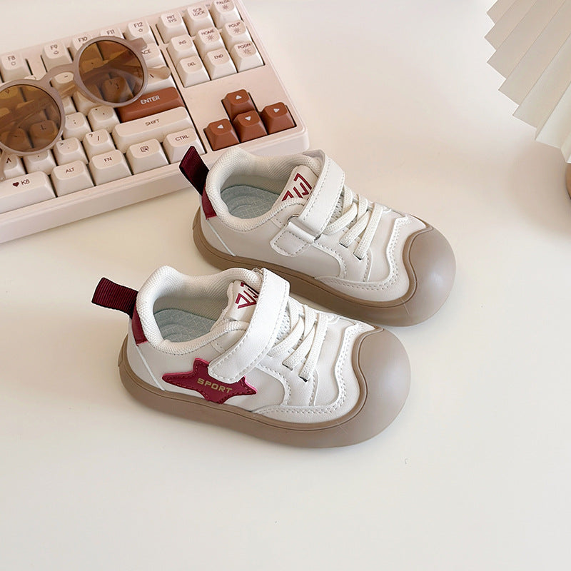 Baby Girls' Leather Toddler Shoes 2025 Autumn New Style Boys' Versatile Sneakers Korean Fashion Casual Shoes - image 2