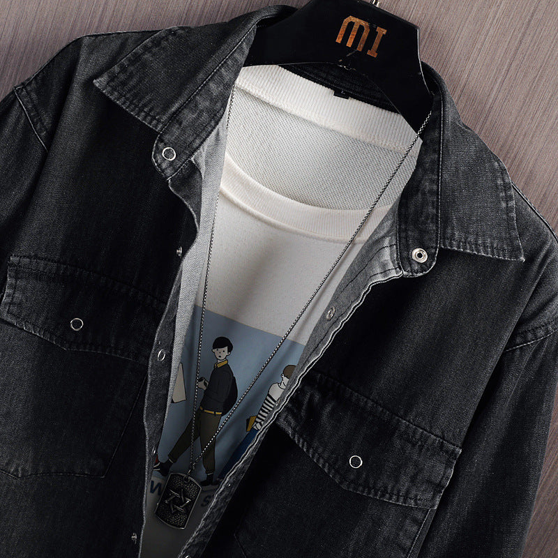 Men's Loose Long Sleeve Denim Shirt