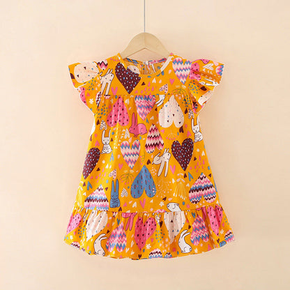 Girls' Cartoon Print Dress